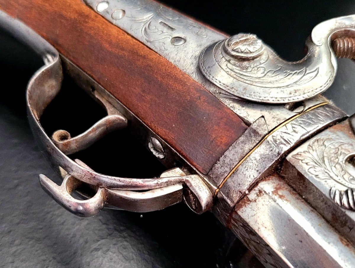 Rotating Double Barrel Flintlock Pistol-photo-2