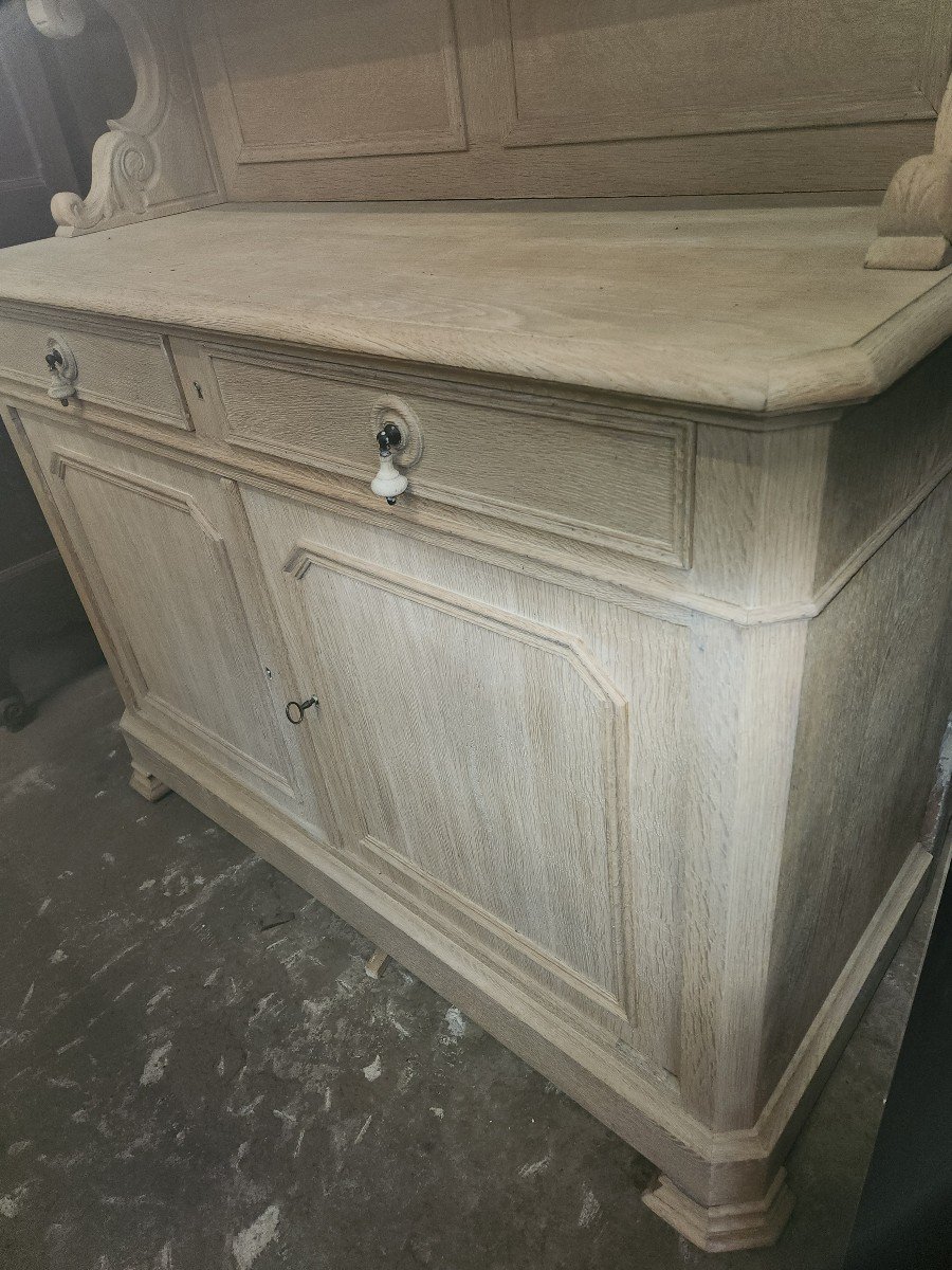 1900 Buffet In Sandblasted And Patinated Oak -photo-5