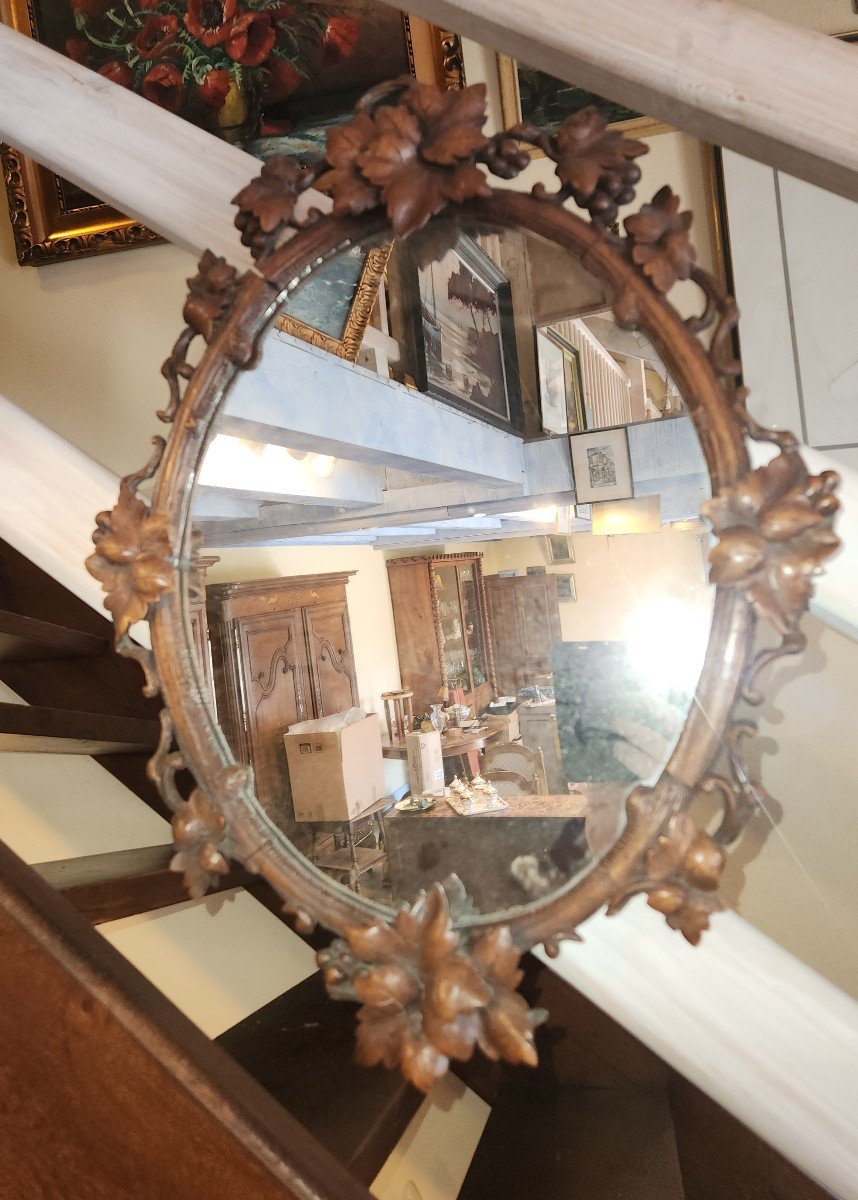 Oval Mirror Early 20th Work From The Black Forest