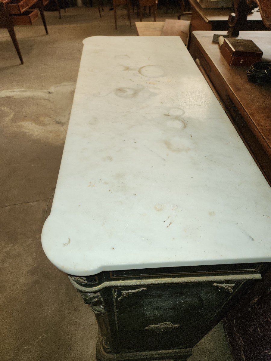 Napoleon III Support Unit White Marble Top-photo-2