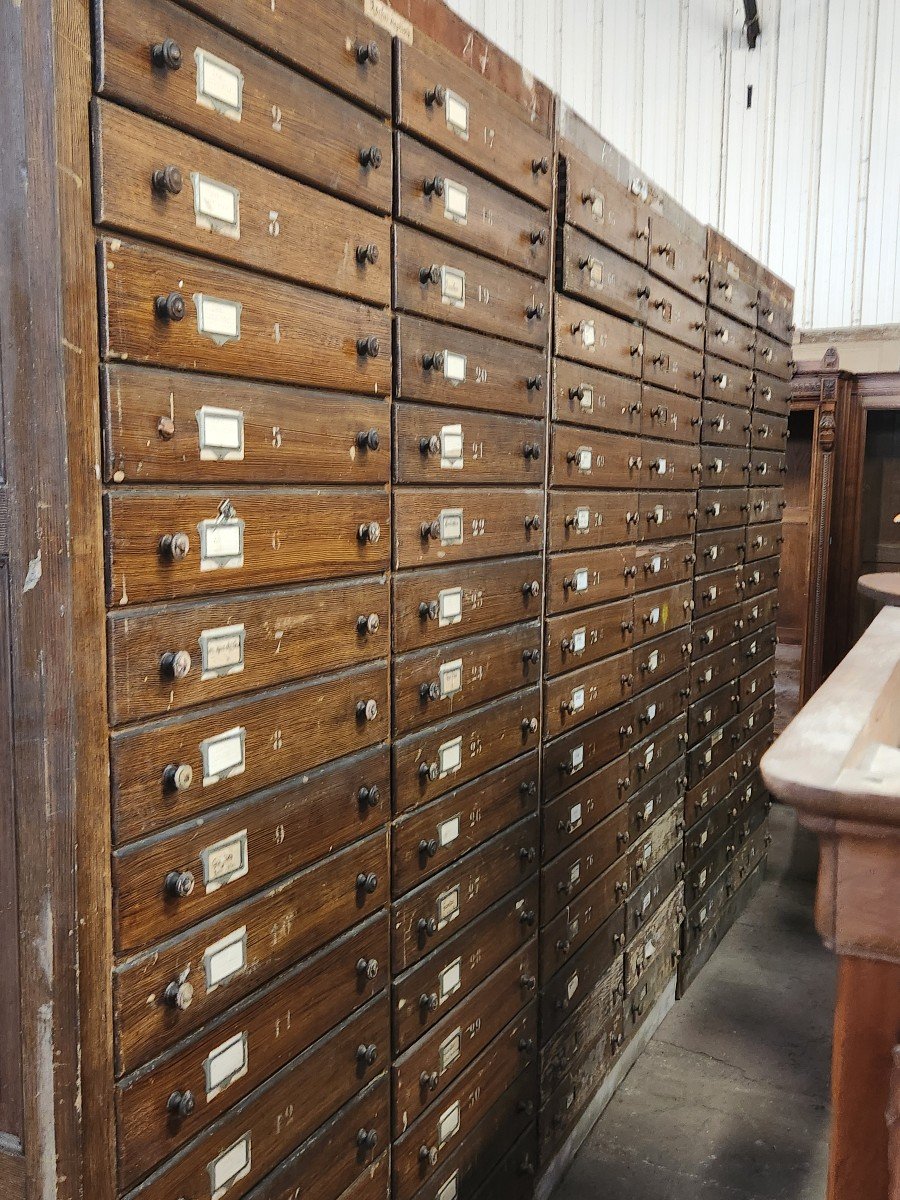 Très Grand Meuble à Tiroirs De La Fin Du 19ème Servant Dans Un Musée -photo-3