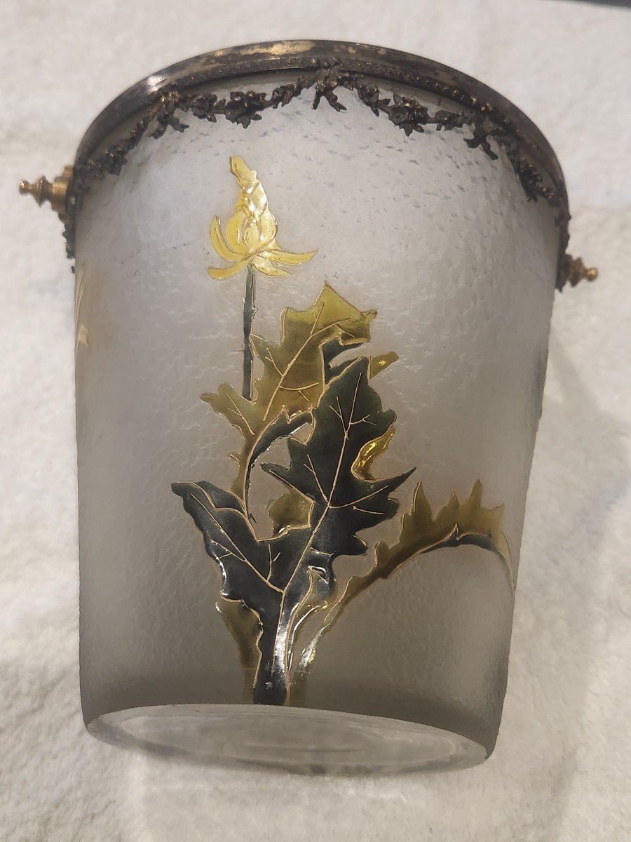 Art Nouveau Ice Cube Bucket Decorated With Flowering Thistles -photo-2