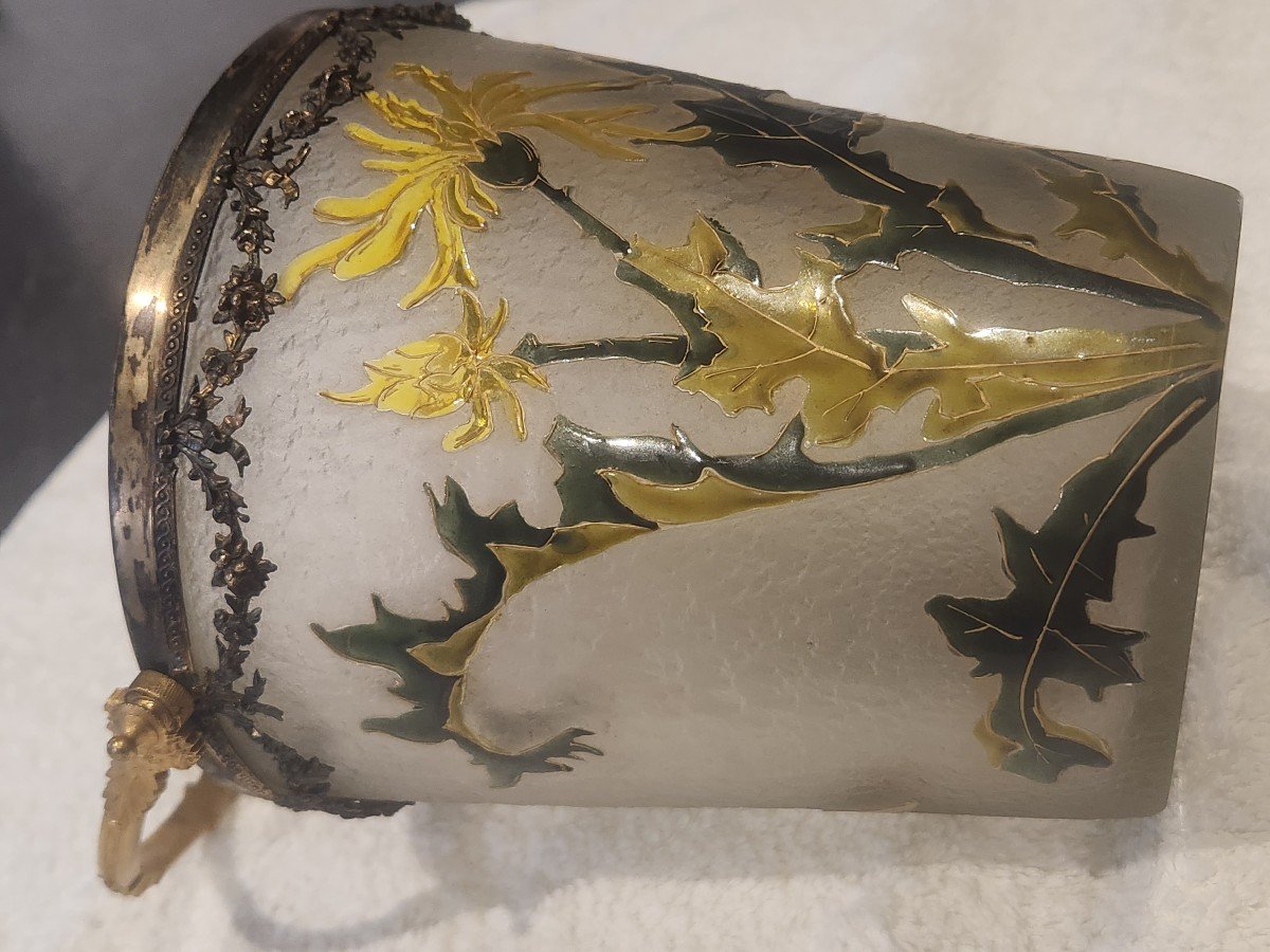 Art Nouveau Ice Cube Bucket Decorated With Flowering Thistles -photo-3