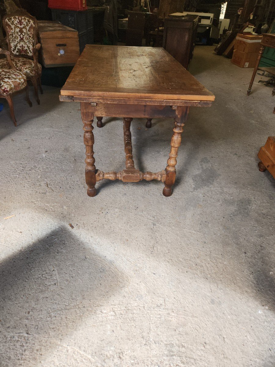 Early 19th Century Oak Lorraine Table With 2 Italian-style Extensions -photo-2