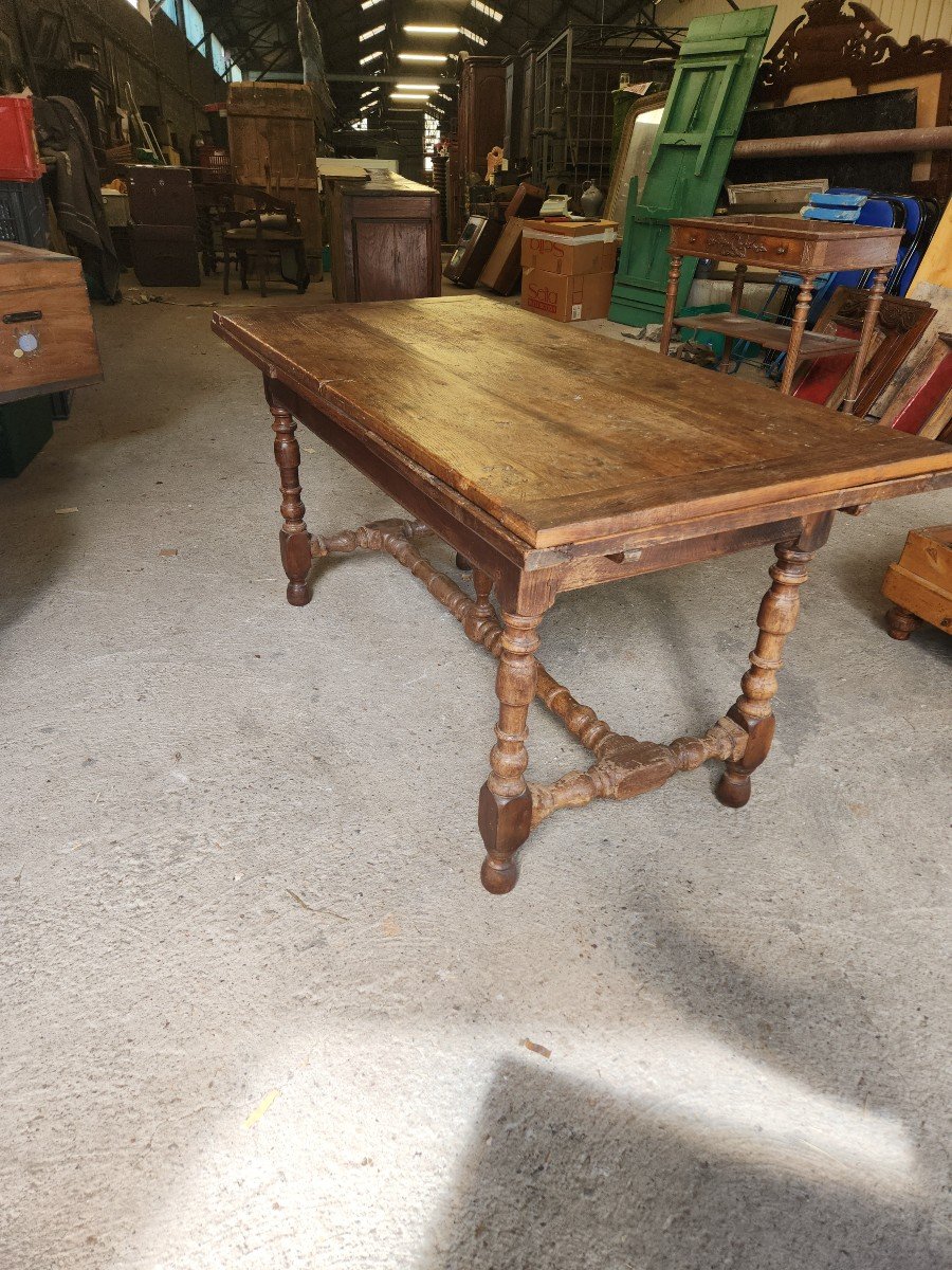 Early 19th Century Oak Lorraine Table With 2 Italian-style Extensions -photo-4