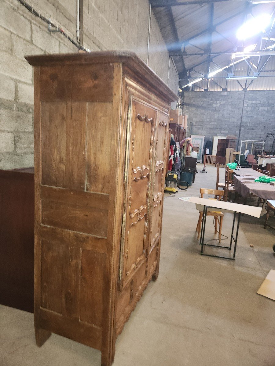 Armoire Bretonne Cloutée Fin 19ème En Fruitier Et Chêne -photo-1