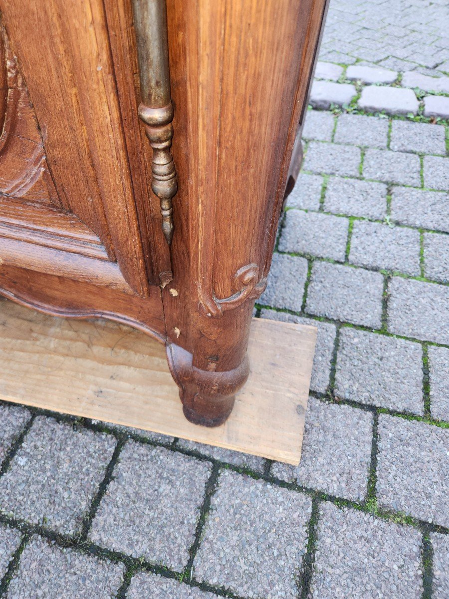 19th Century Curved Oak Alsatian Wardrobe -photo-5