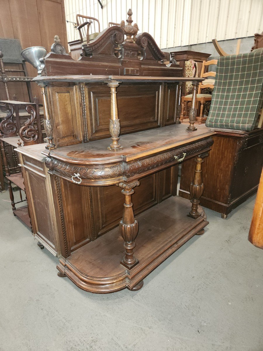 Imposing Walnut Serving Trolley, Early 20th Century -photo-4