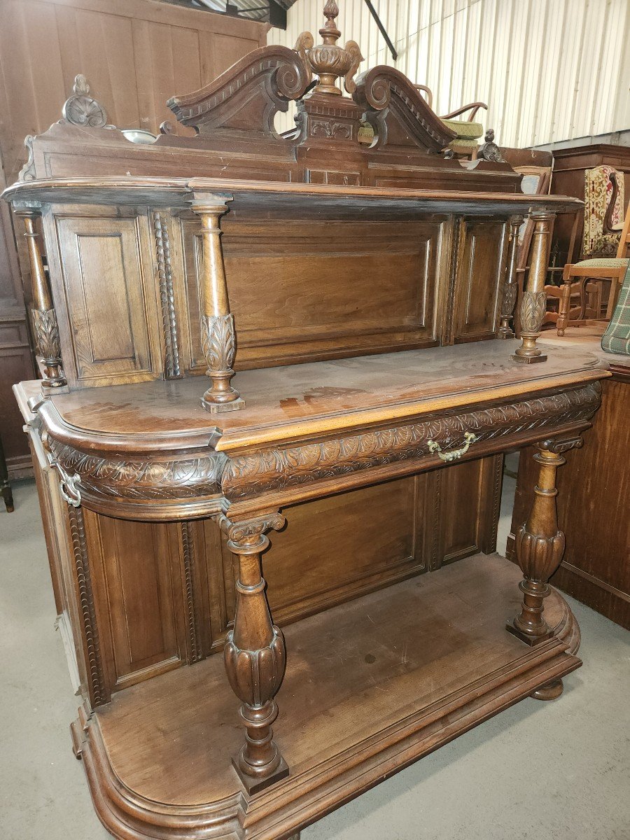 Imposing Walnut Serving Trolley, Early 20th Century -photo-1