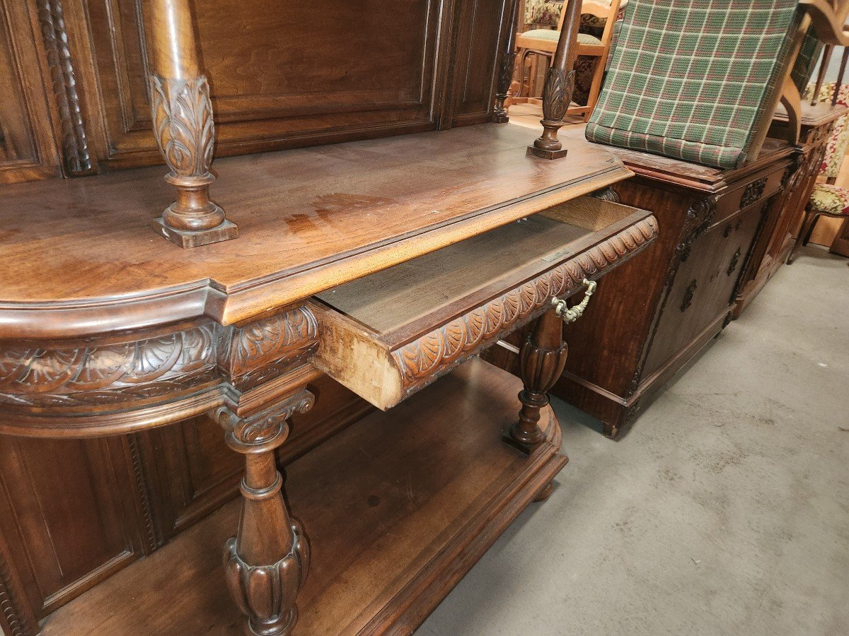 Imposing Walnut Serving Trolley, Early 20th Century -photo-2