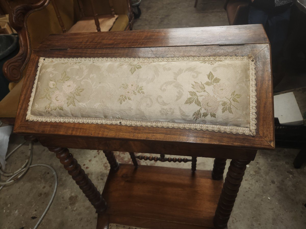 Restoration Period Walnut Prayer Table -photo-1