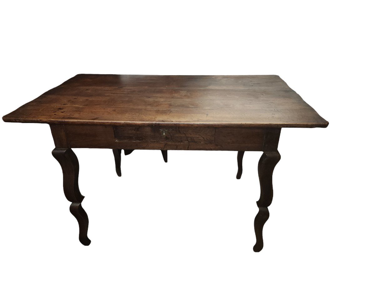 Table E. Chêne 19ème Très Originale Par Sa Forme 