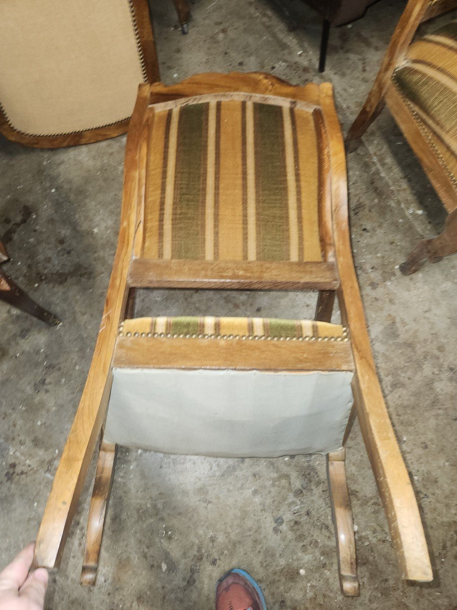 Paire De Fauteuils Restauration En Noyer-photo-2