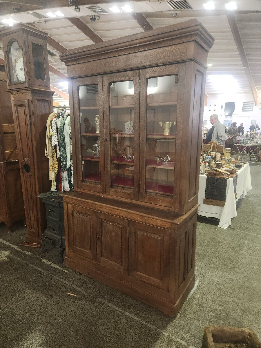 Antique Oak Shop Sideboard From The Early 20th Century -photo-3