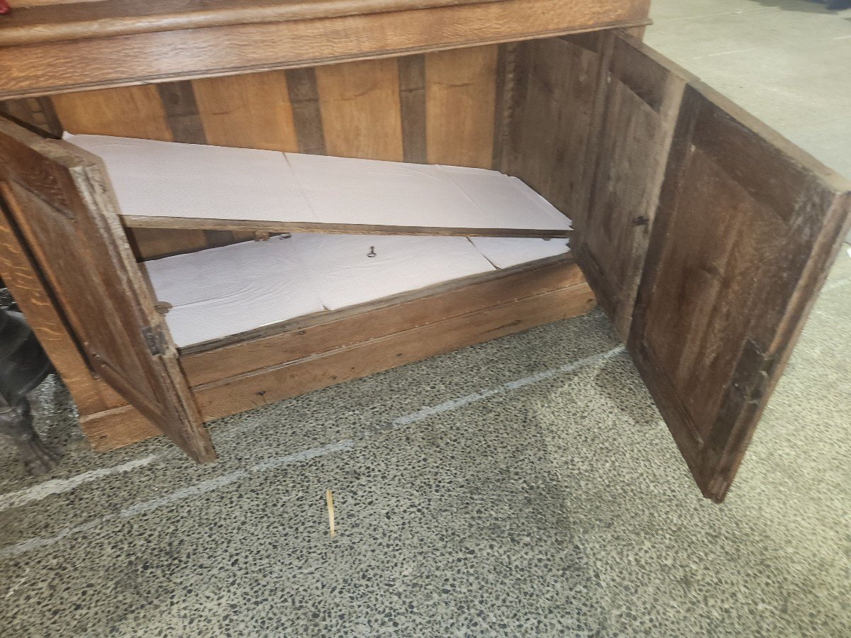 Antique Oak Shop Sideboard From The Early 20th Century -photo-5