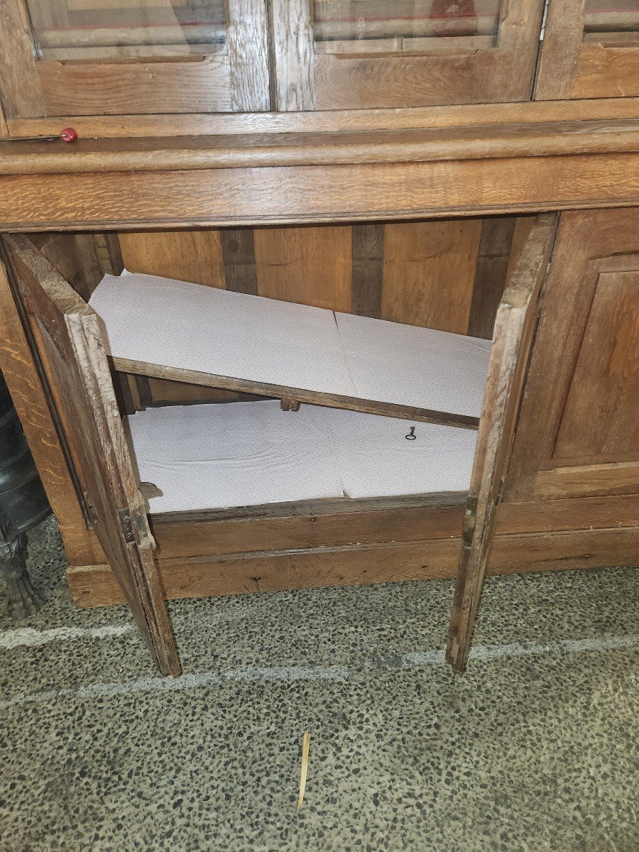 Antique Oak Shop Sideboard From The Early 20th Century -photo-6