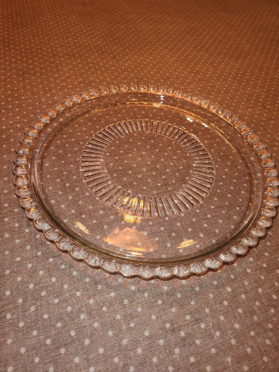 Glass Dome And Cake Plate Set Early 1900-photo-3