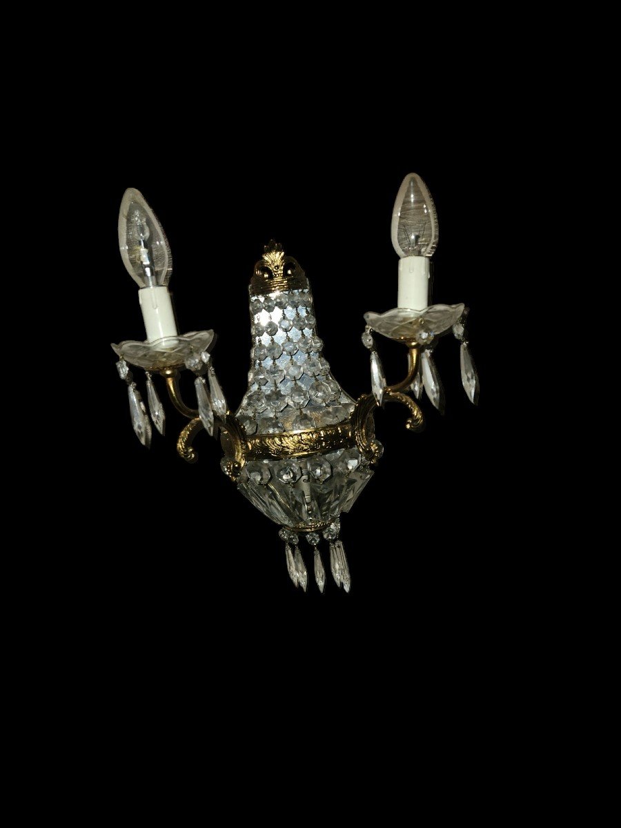 Set Of 4 Mongolefiere Chandeliers And 6 Wall Lights From The 60s-photo-2