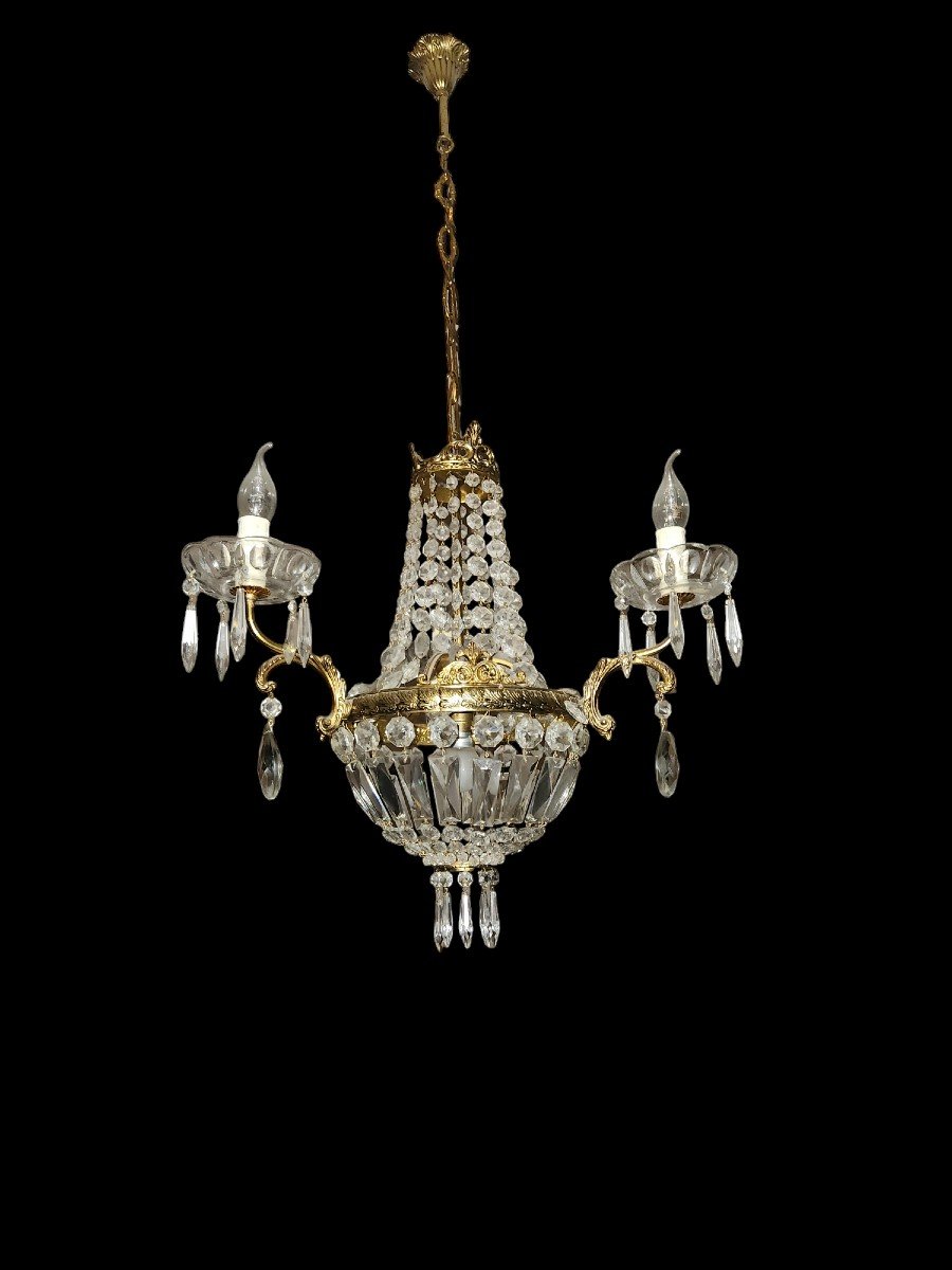 Set Of 4 Mongolefiere Chandeliers And 6 Wall Lights From The 60s-photo-4