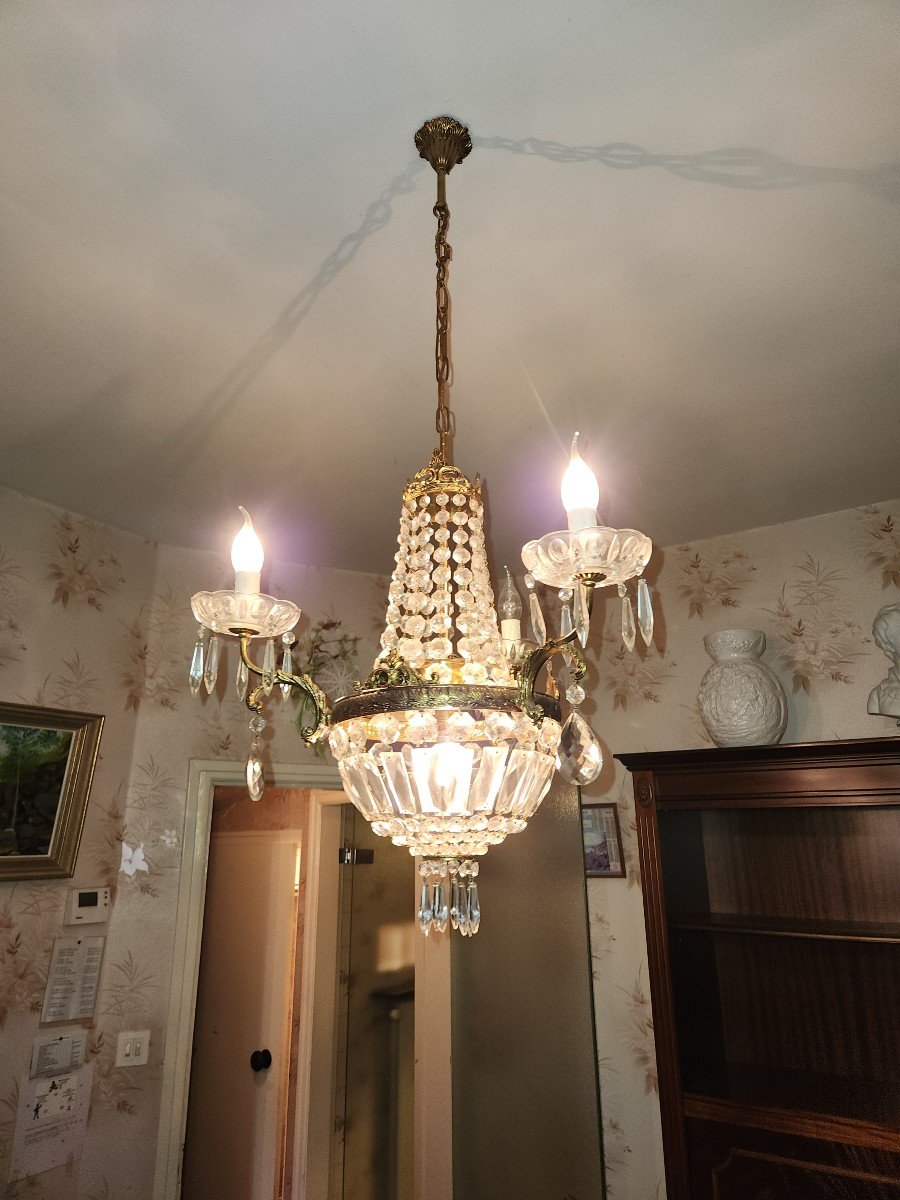 Set Of 4 Mongolefiere Chandeliers And 6 Wall Lights From The 60s-photo-1