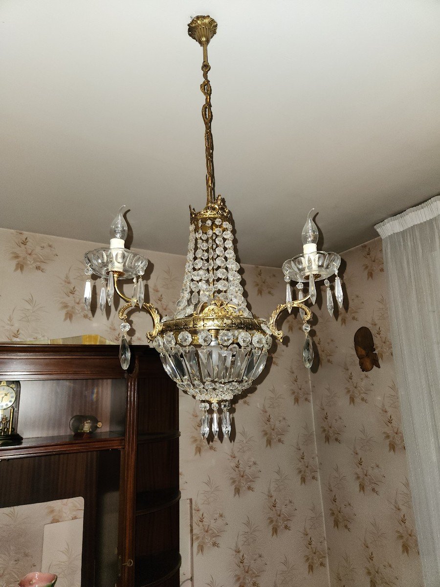 Set Of 4 Mongolefiere Chandeliers And 6 Wall Lights From The 60s-photo-3