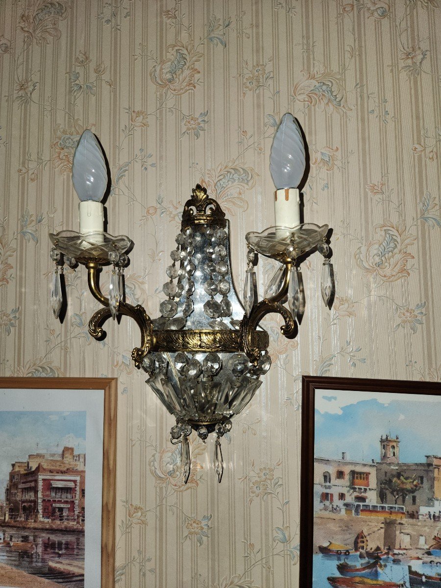 Set Of 4 Mongolefiere Chandeliers And 6 Wall Lights From The 60s-photo-5