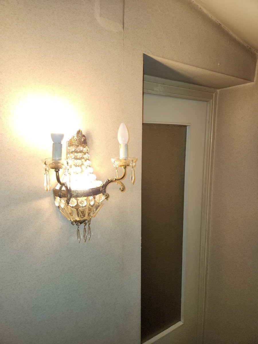 Set Of 4 Mongolefiere Chandeliers And 6 Wall Lights From The 60s-photo-8