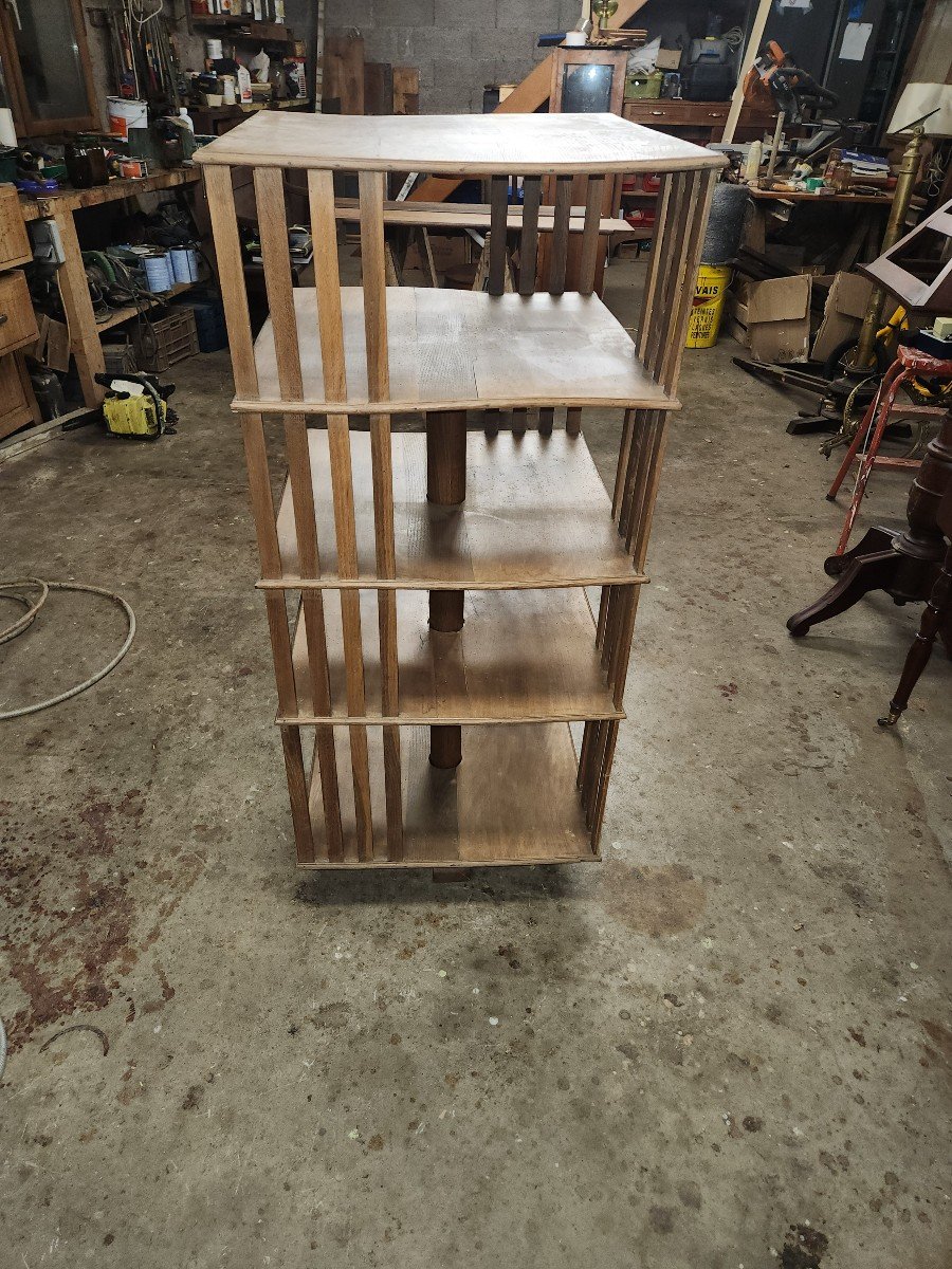 Early 20th Century Oak Revolving Bookcase -photo-2