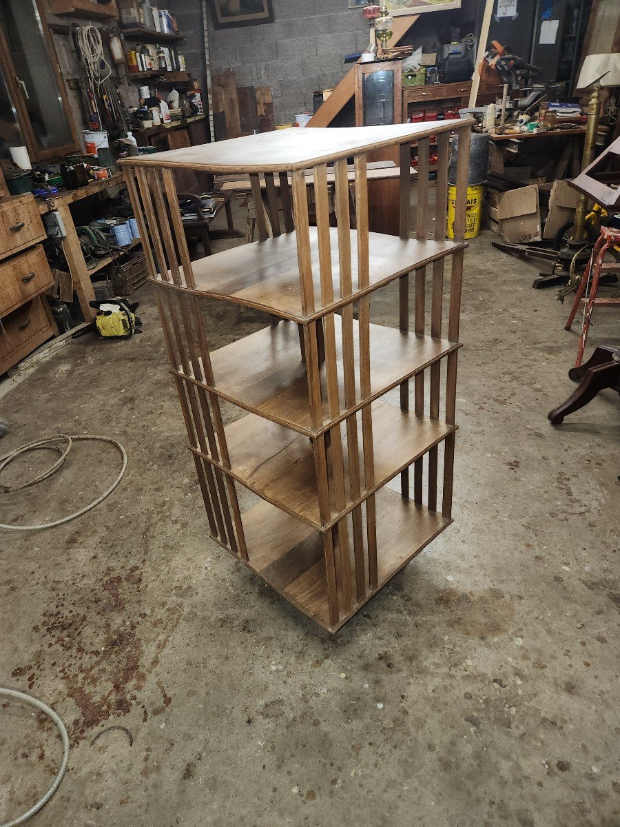 Early 20th Century Oak Revolving Bookcase -photo-4