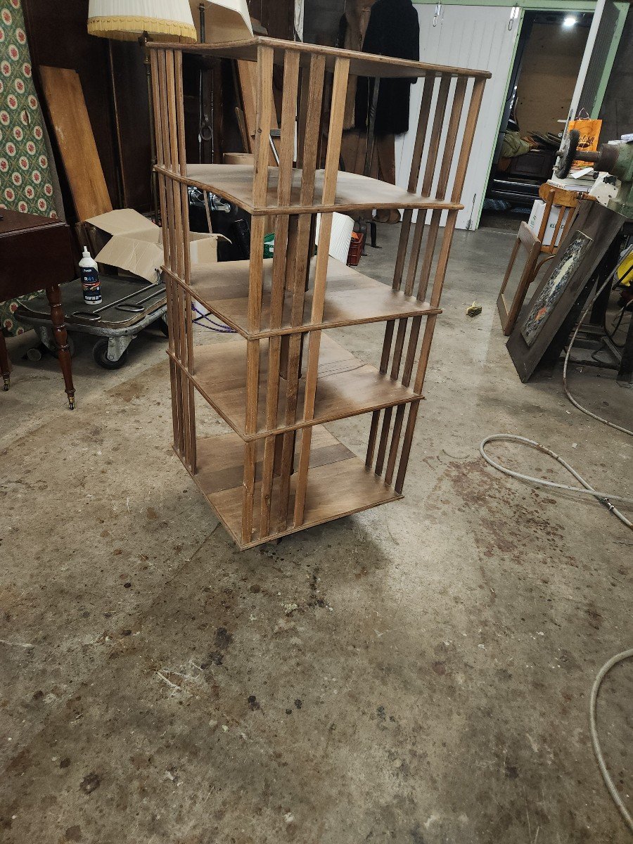 Early 20th Century Oak Revolving Bookcase -photo-2