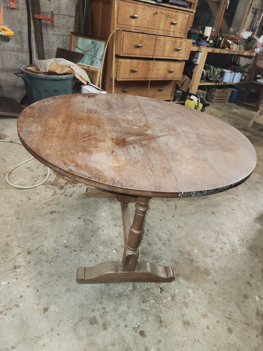 Oak Wine Table From Ka End Of The 19th Century -photo-2