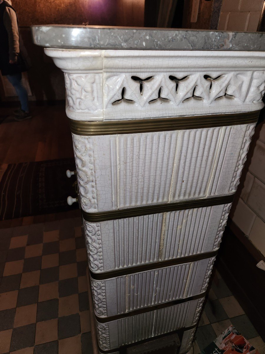 Rectangular White Earthenware Oven From The Second Part Of The 19th Century -photo-3