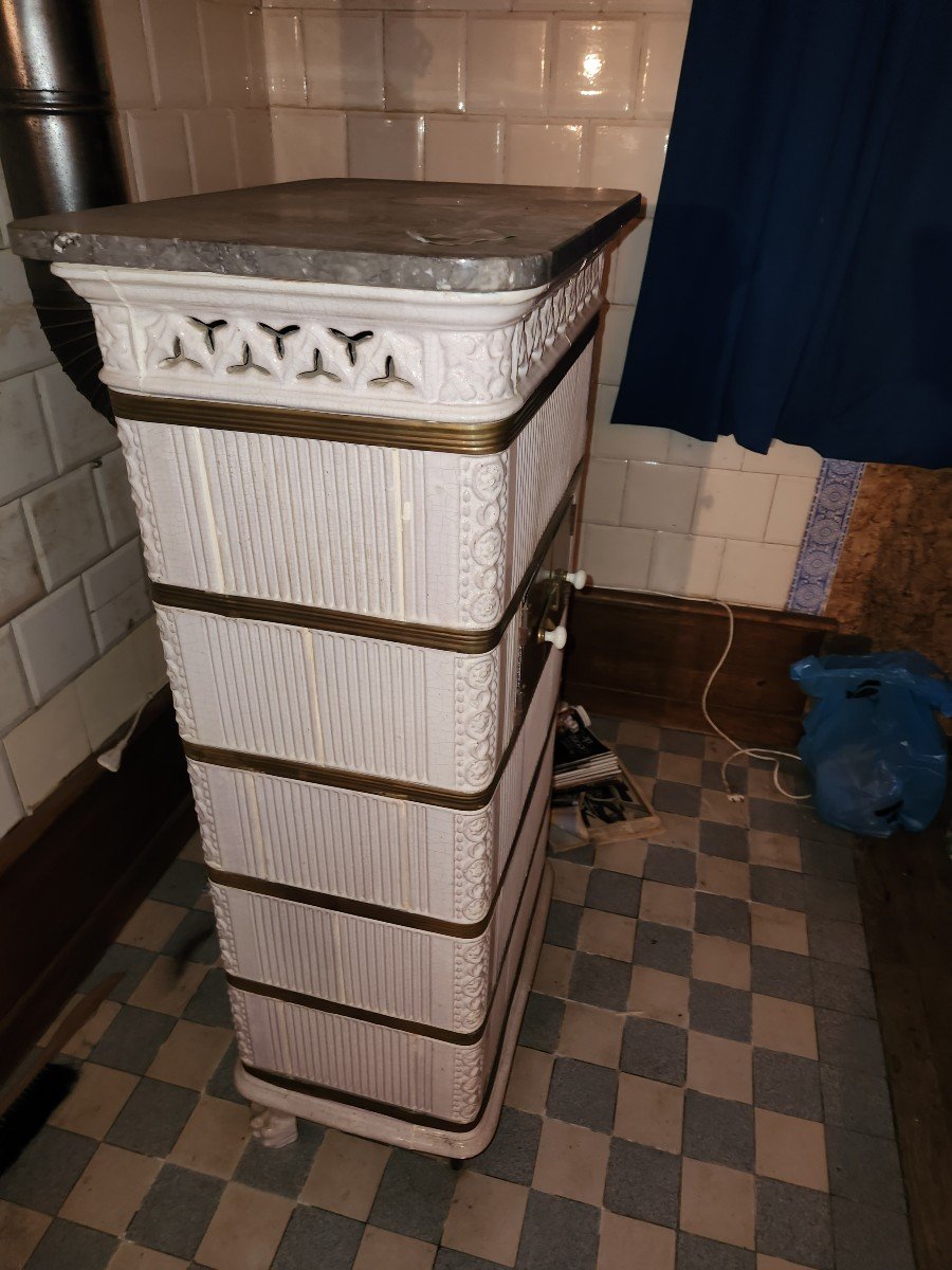 Rectangular White Earthenware Oven From The Second Part Of The 19th Century -photo-4