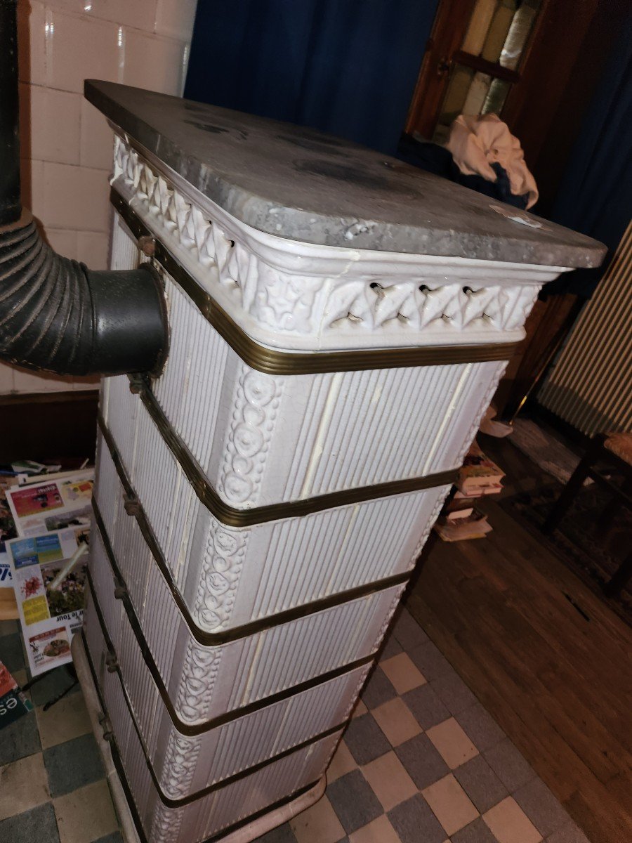 Rectangular White Earthenware Oven From The Second Part Of The 19th Century -photo-2