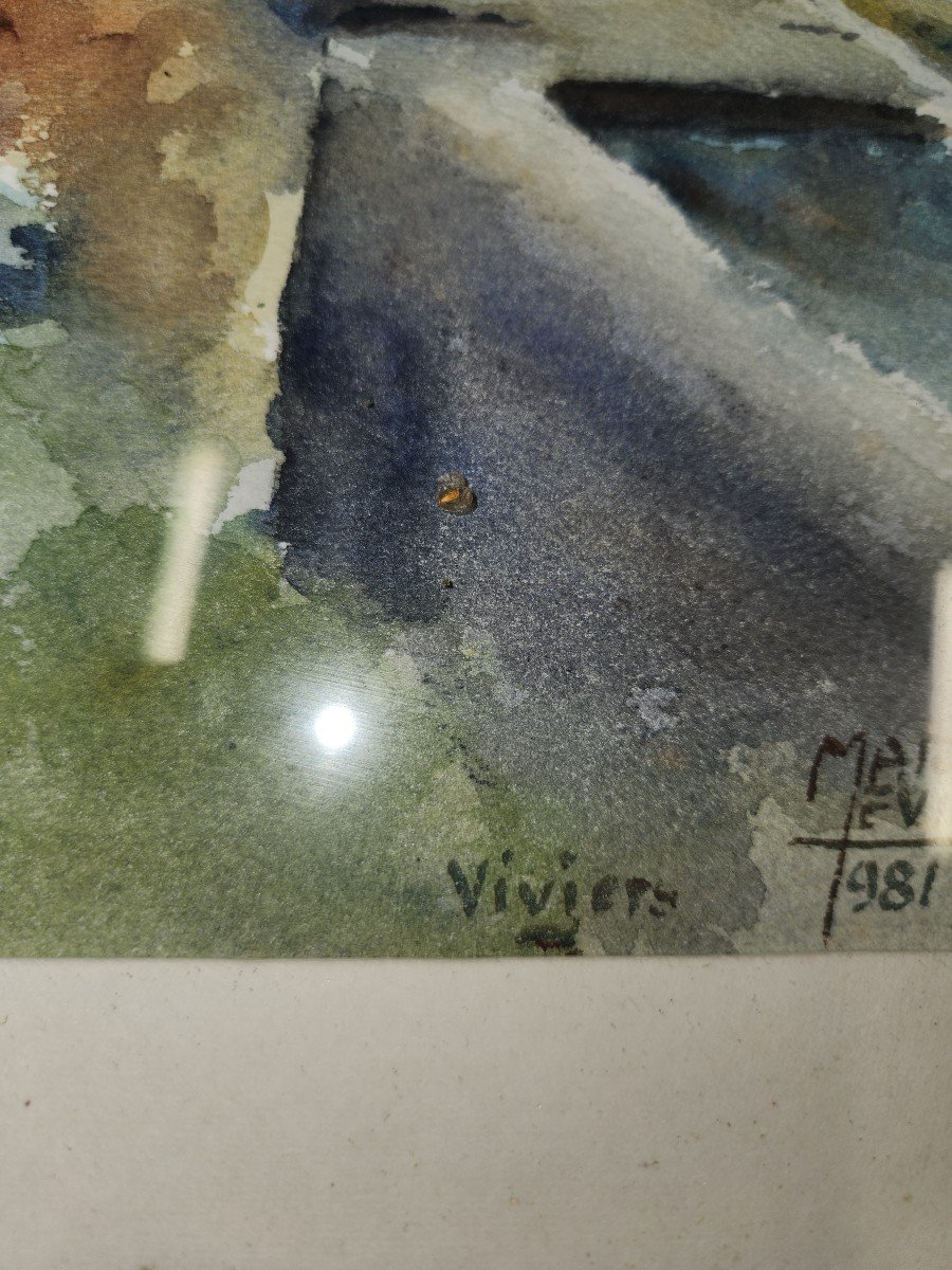 Watercolor By Marcel Levieux Dated 1981-photo-2