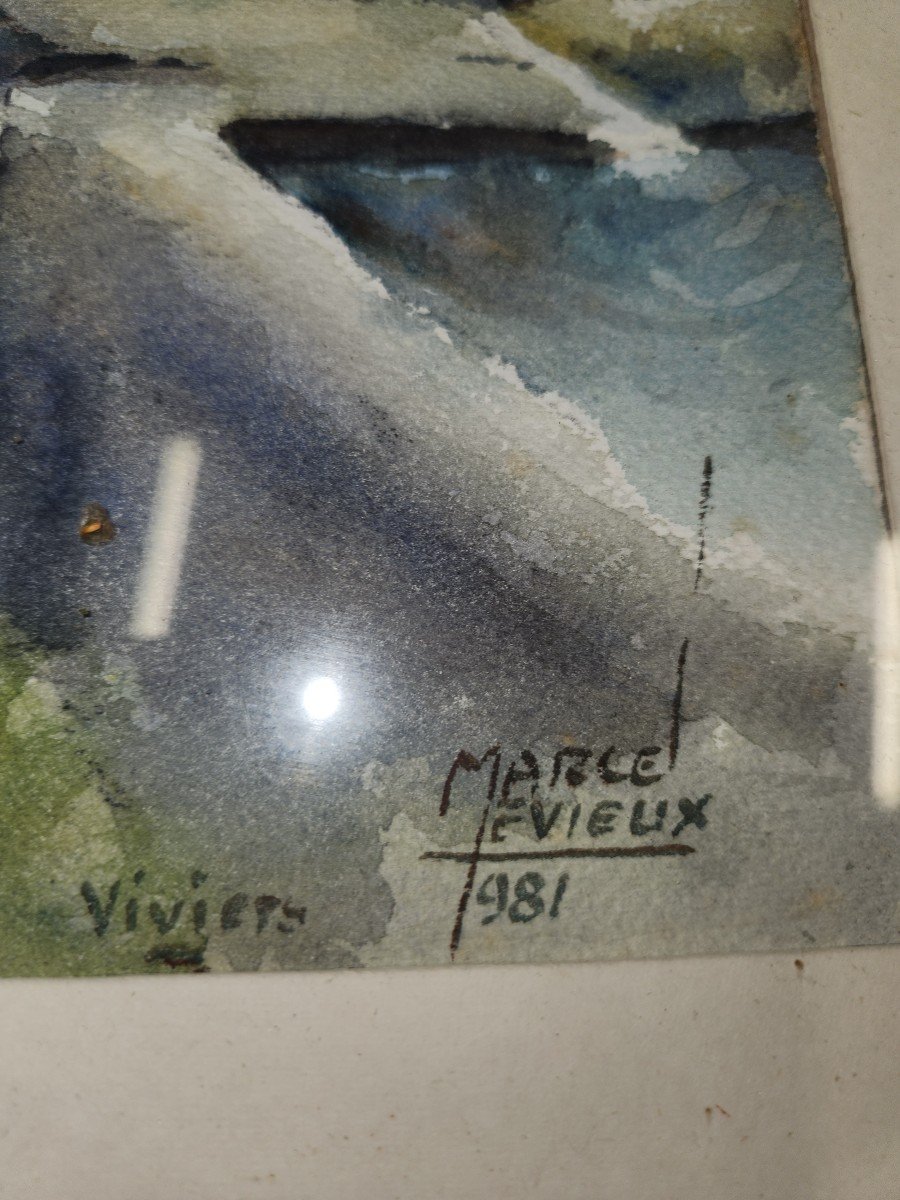 Watercolor By Marcel Levieux Dated 1981-photo-3