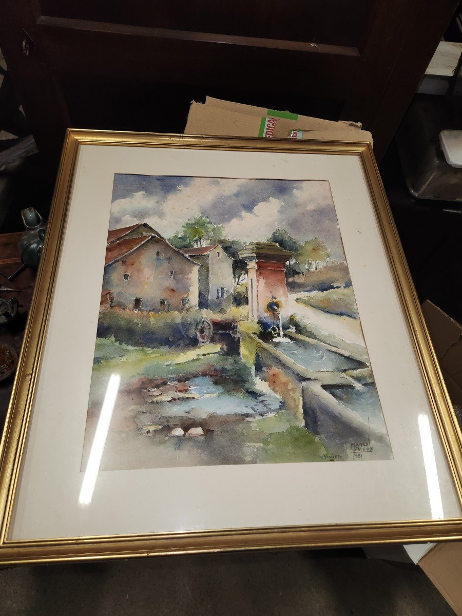 Watercolor By Marcel Levieux Dated 1981-photo-4