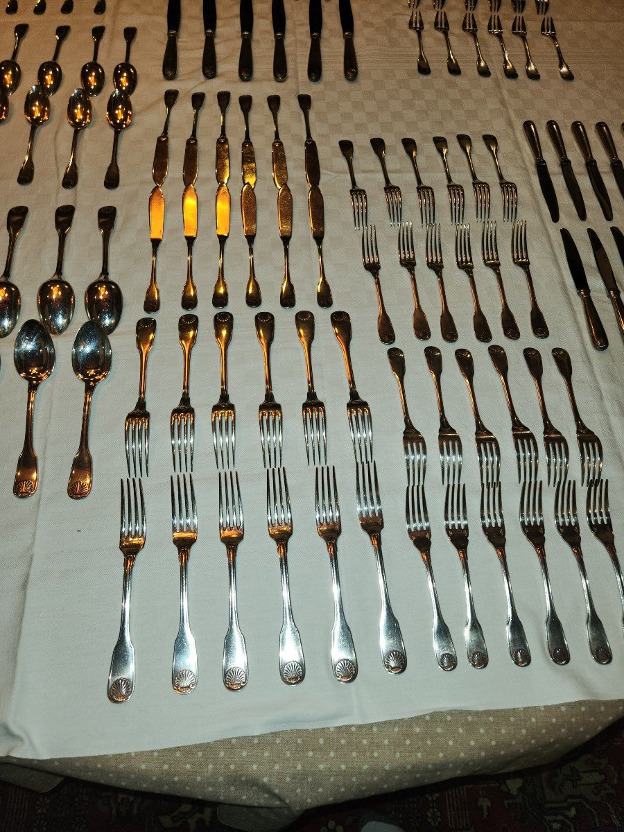 Art Deco Cristofle Vendôme Model 120 Piece Cutlery Set -photo-3