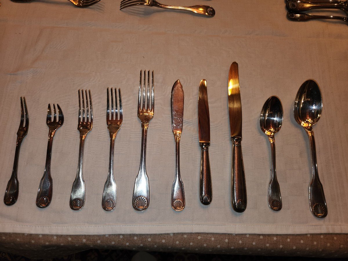 Art Deco Cristofle Vendôme Model 120 Piece Cutlery Set -photo-4