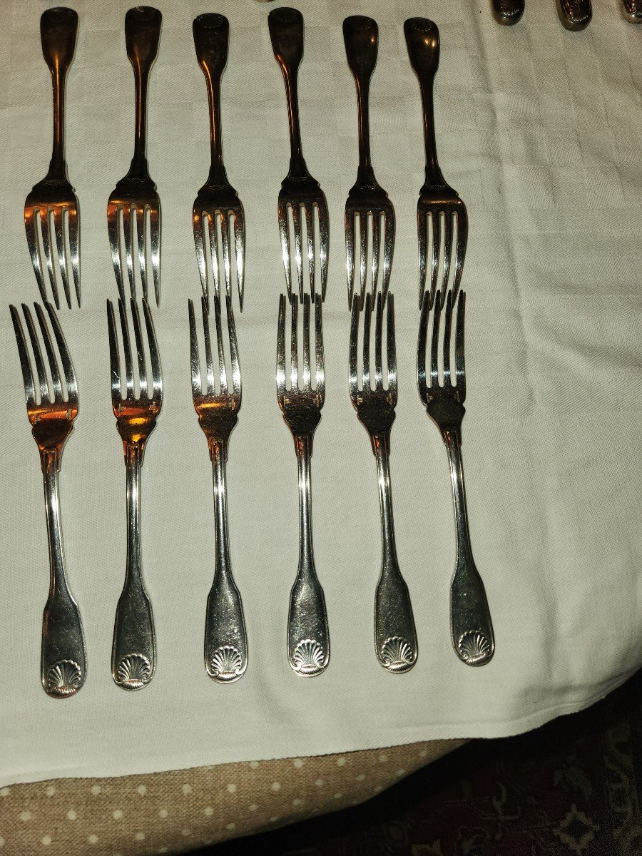 Art Deco Cristofle Vendôme Model 120 Piece Cutlery Set -photo-2