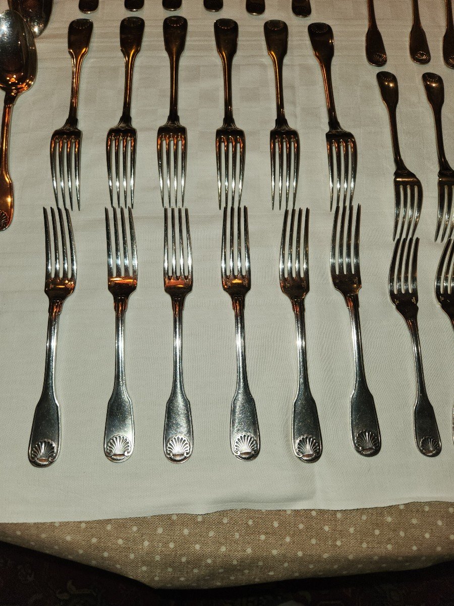 Art Deco Cristofle Vendôme Model 120 Piece Cutlery Set -photo-3