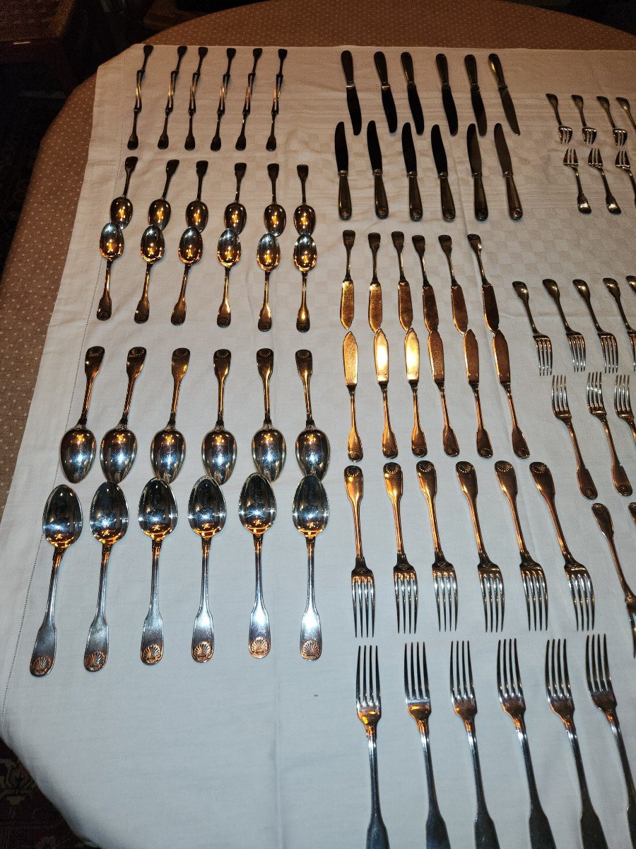 Art Deco Cristofle Vendôme Model 120 Piece Cutlery Set -photo-4