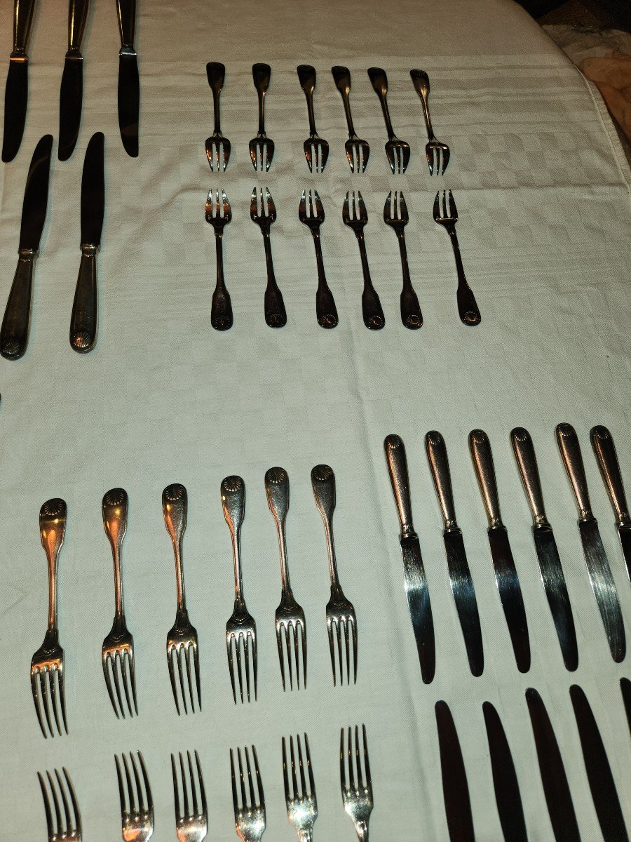 Art Deco Cristofle Vendôme Model 120 Piece Cutlery Set -photo-5