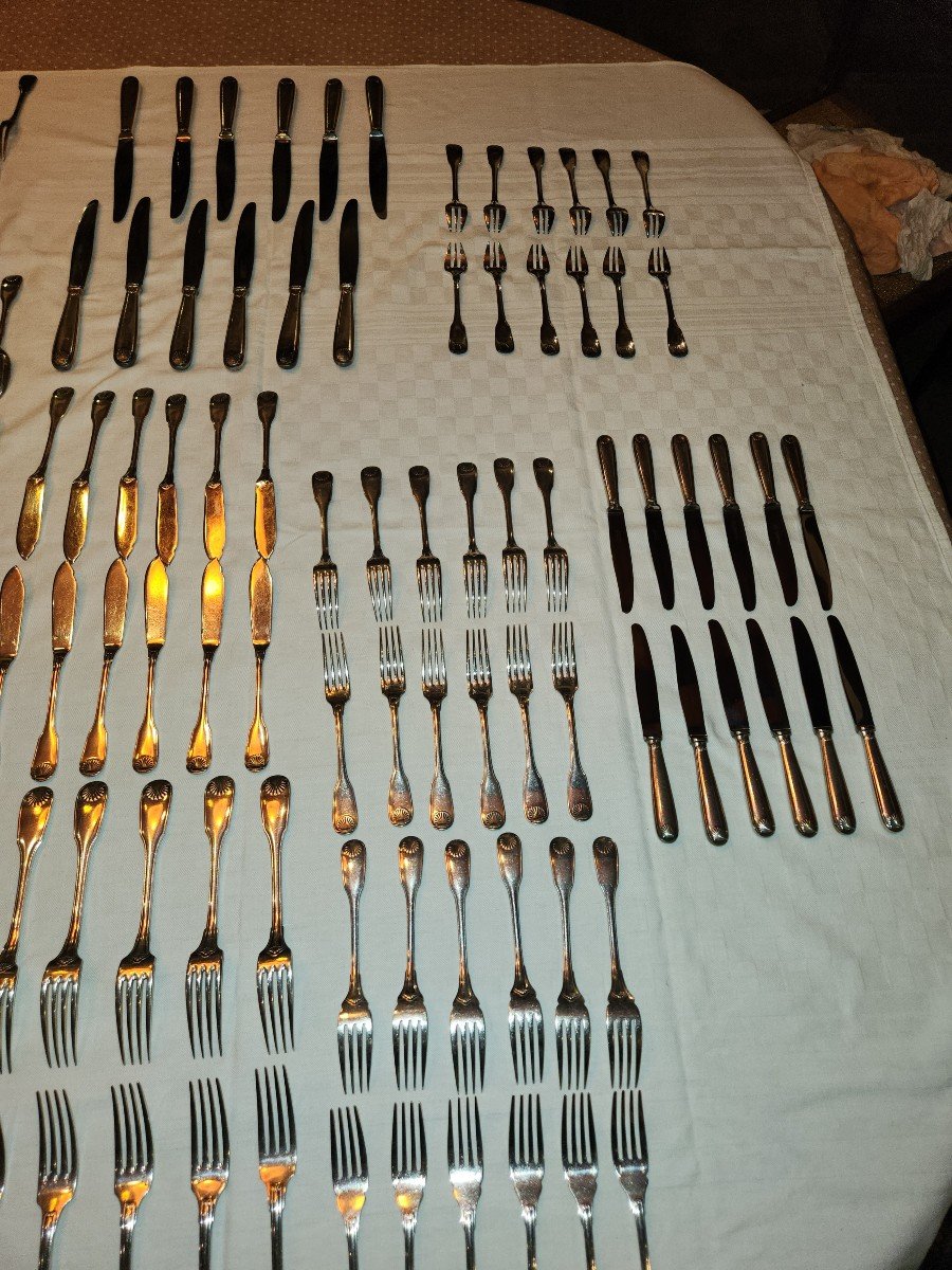 Art Deco Cristofle Vendôme Model 120 Piece Cutlery Set -photo-7