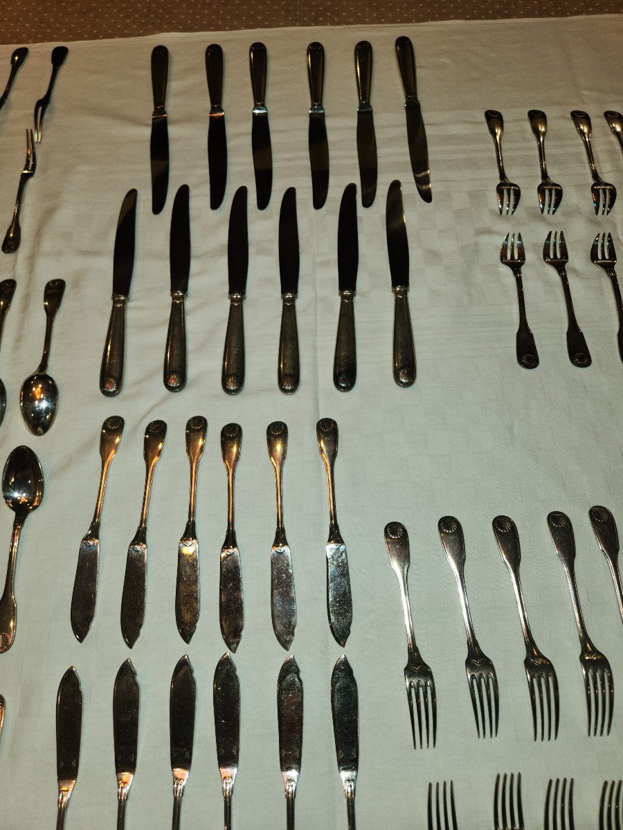 Art Deco Cristofle Vendôme Model 120 Piece Cutlery Set -photo-8