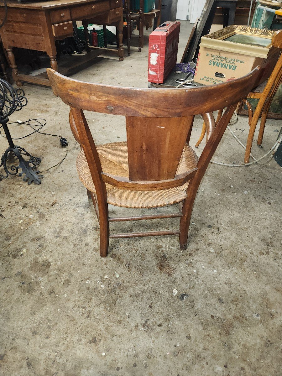 Fauteuil Restauration En Fruitier Avec Assise Paillee-photo-2