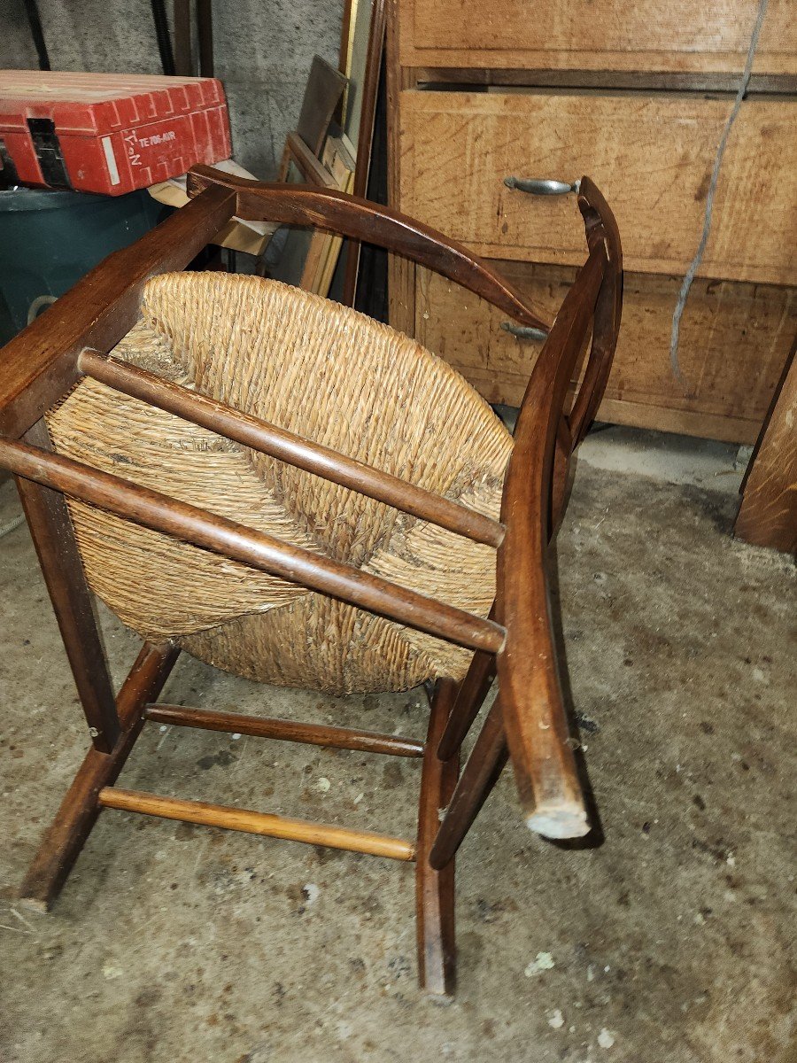 Fauteuil Restauration En Fruitier Avec Assise Paillee-photo-4