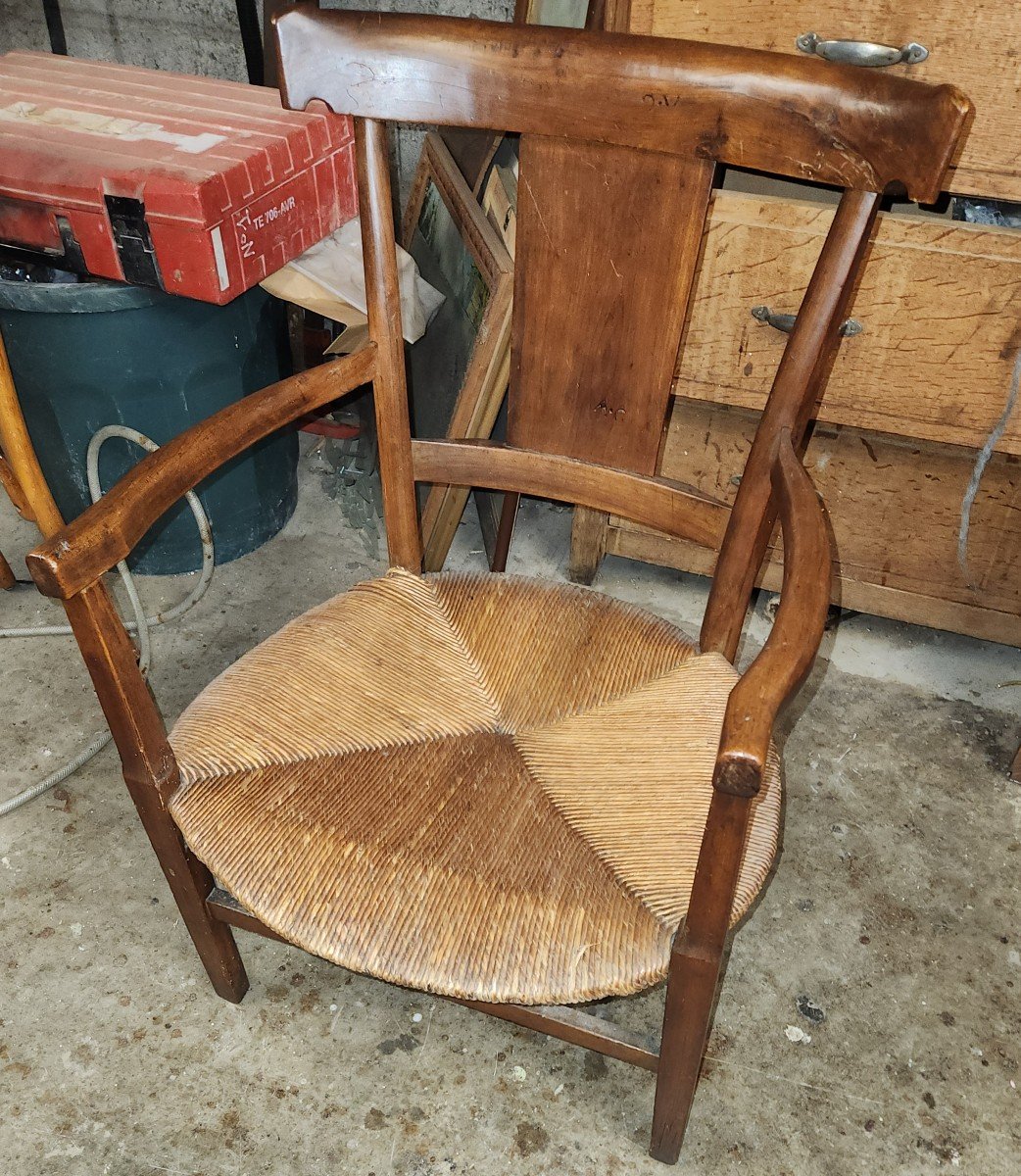 Fauteuil Restauration En Fruitier Avec Assise Paillee