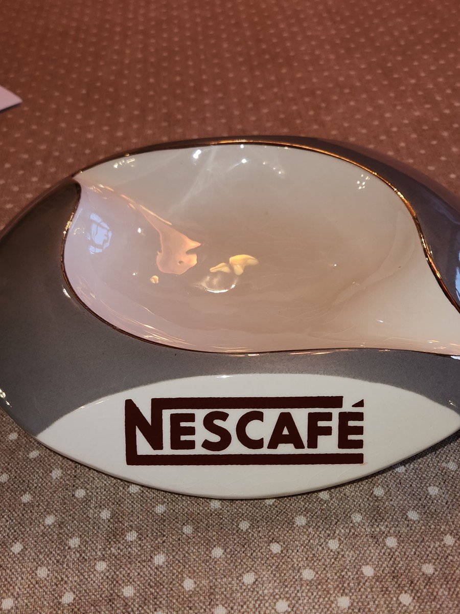 Cendrier Publicitaire En Faience Nestlé/nescafé -photo-2