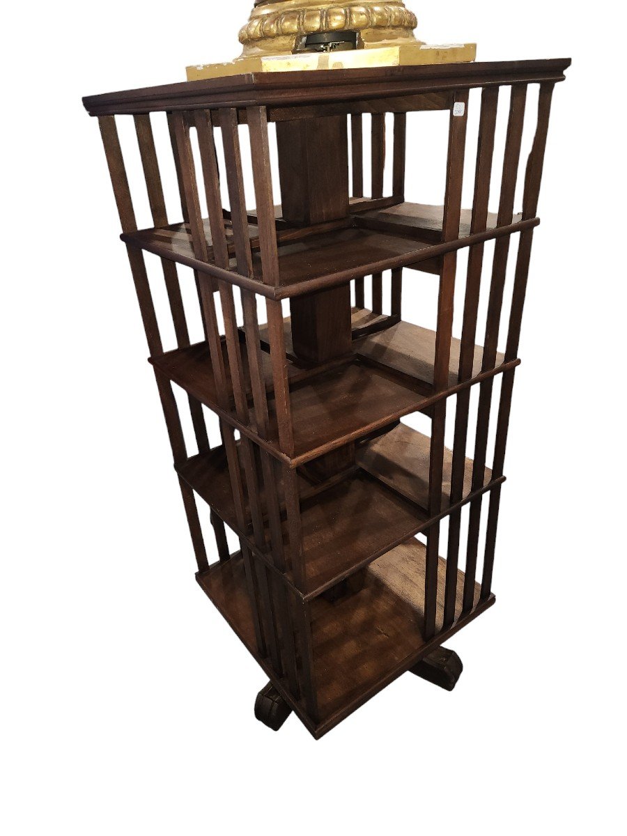 Early 20th Century Oak Revolving Bookcase -photo-2